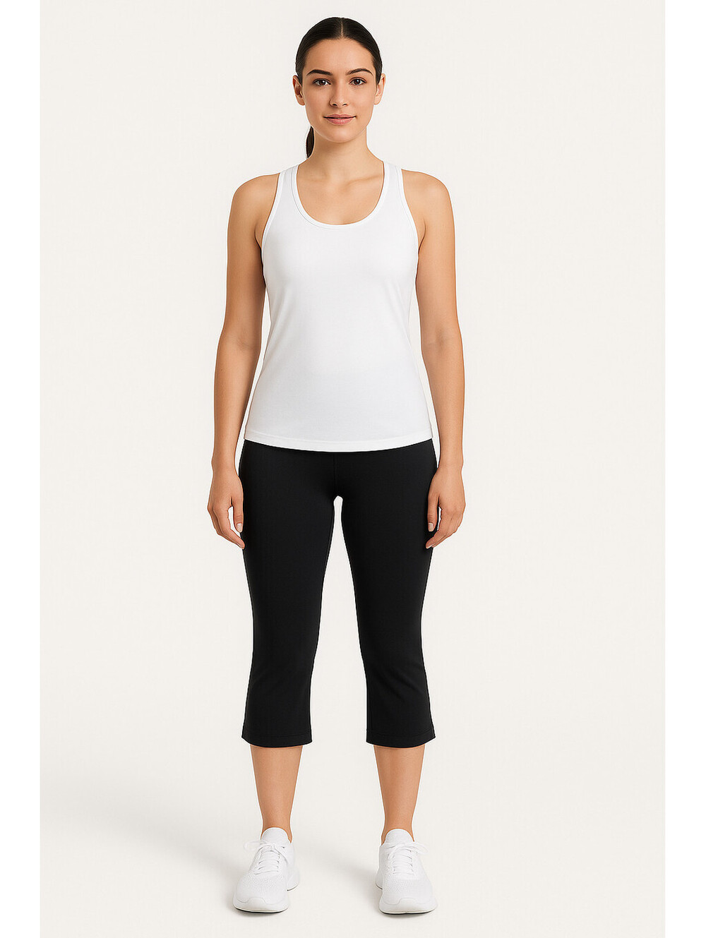 Andrea Jovine Black Yoga Capri Bottoms NWT Machine Washable M Active